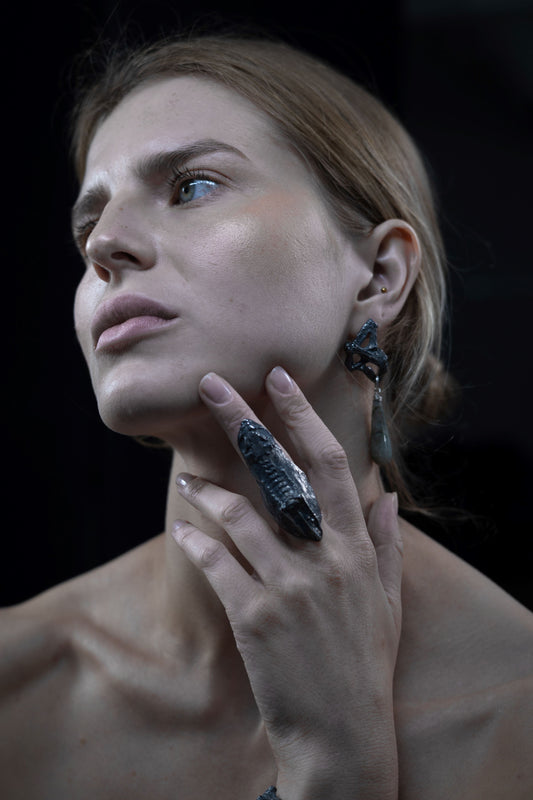 BLACK FROG FRIEND | SREBRNY PIERŚCIEŃ Z ŻABĄ