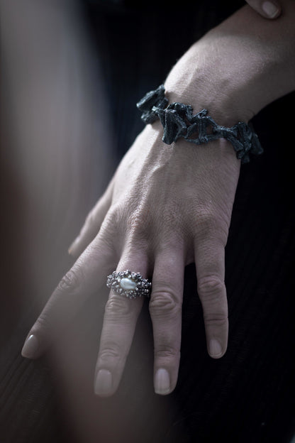 BLACK FROG PAWS | MASSIVE SILVER BRACELET