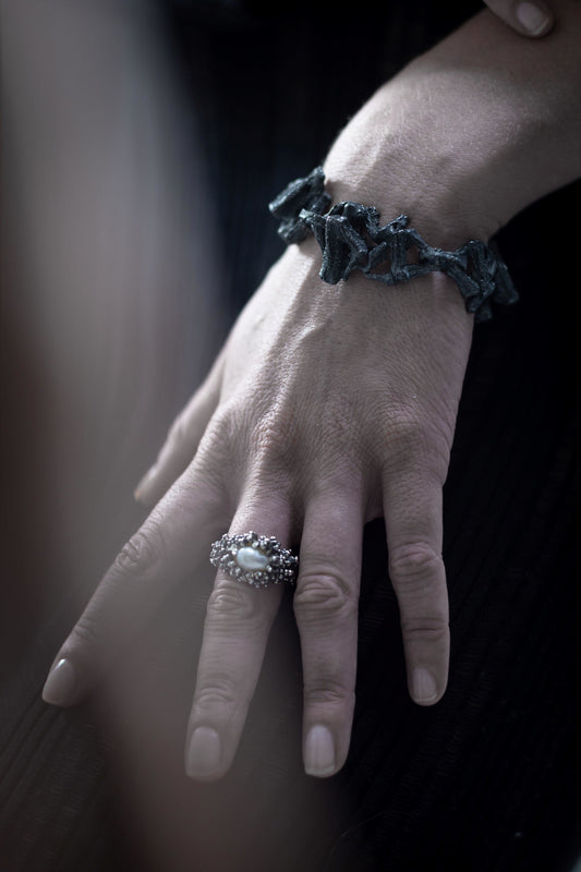 BLACK FROG PAWS | MASSIVE SILVER BRACELET