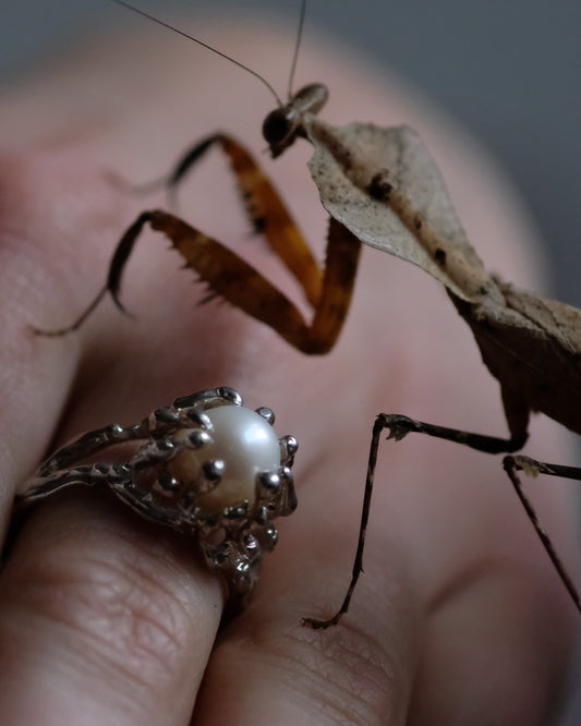 RUSALKA | SREBRNY PIERŚCIONEK Z PERŁĄ