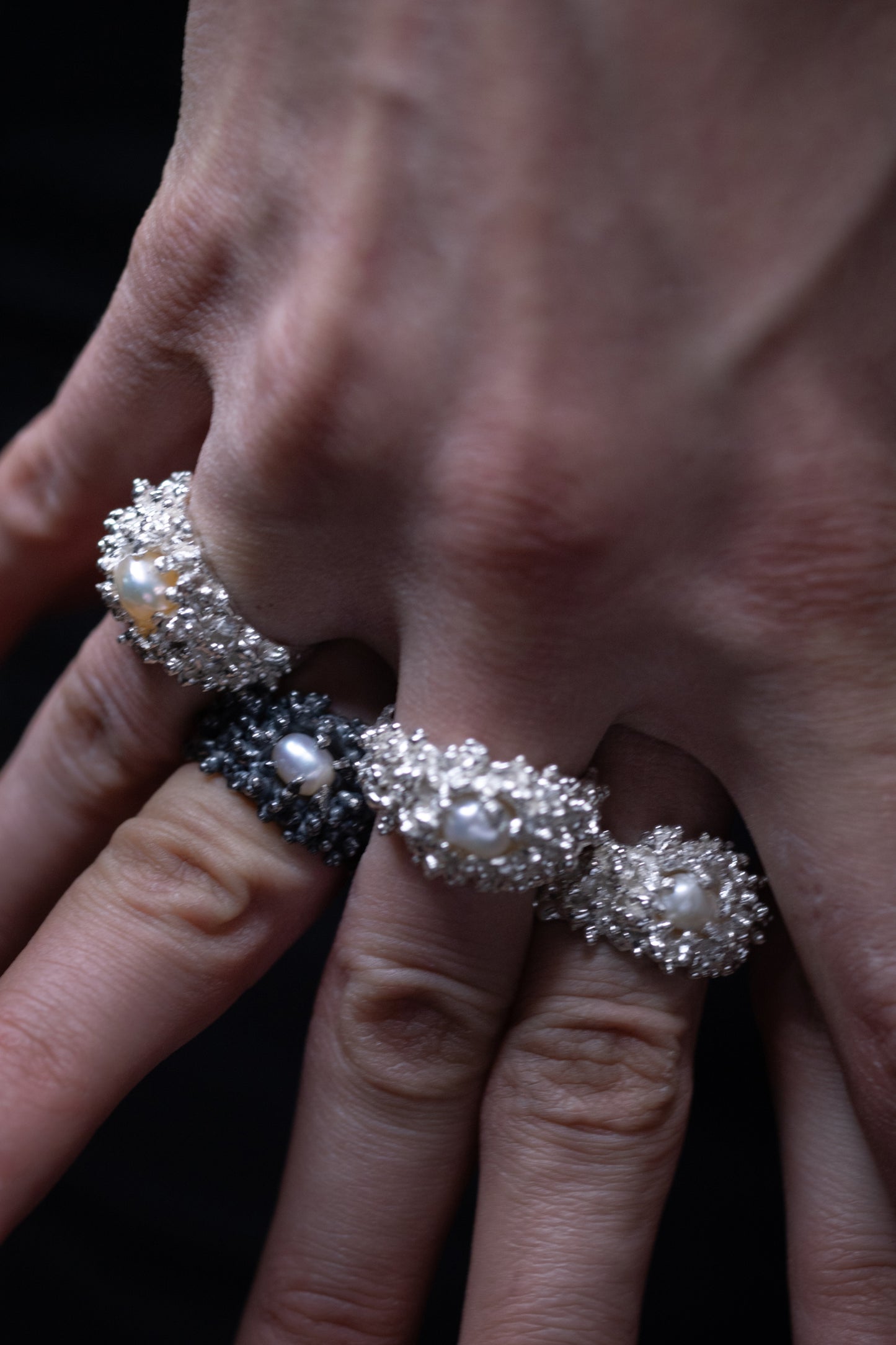 WHITE BUBBLEBATH | SREBRNY PIERŚCIONEK Z PERŁĄ NATURALNĄ